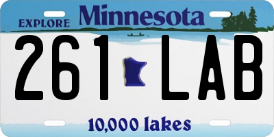 MN license plate 261LAB