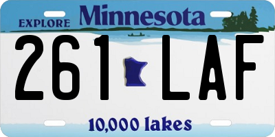 MN license plate 261LAF