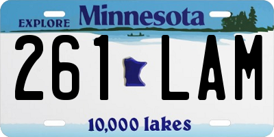 MN license plate 261LAM