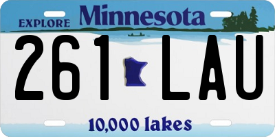 MN license plate 261LAU