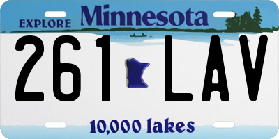 MN license plate 261LAV