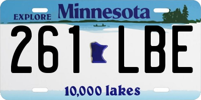 MN license plate 261LBE