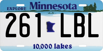 MN license plate 261LBL