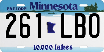 MN license plate 261LBO