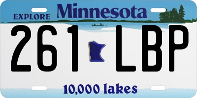 MN license plate 261LBP