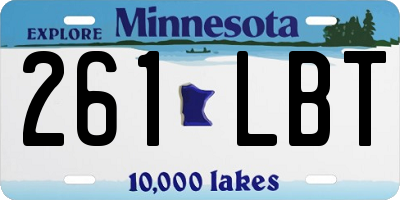 MN license plate 261LBT