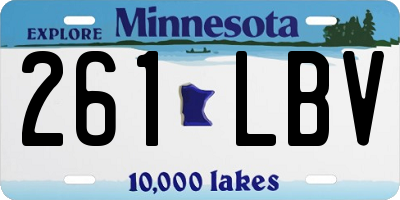 MN license plate 261LBV