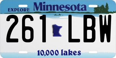 MN license plate 261LBW