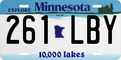 MN license plate 261LBY