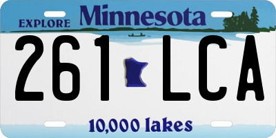 MN license plate 261LCA