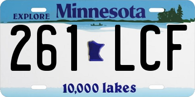 MN license plate 261LCF