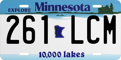 MN license plate 261LCM