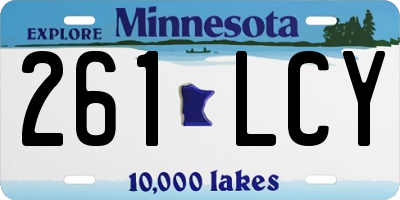 MN license plate 261LCY