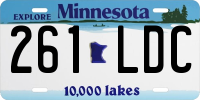 MN license plate 261LDC