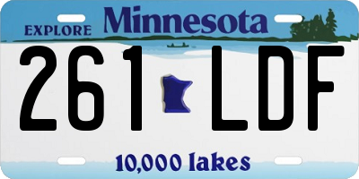 MN license plate 261LDF