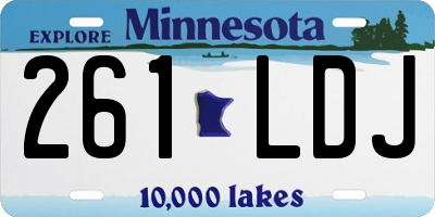 MN license plate 261LDJ