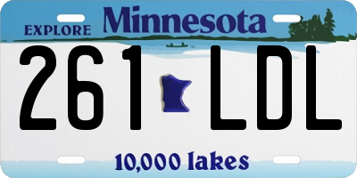 MN license plate 261LDL