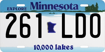 MN license plate 261LDO