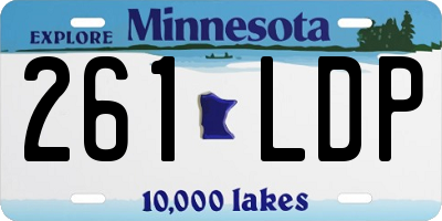 MN license plate 261LDP