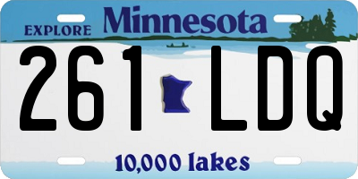 MN license plate 261LDQ