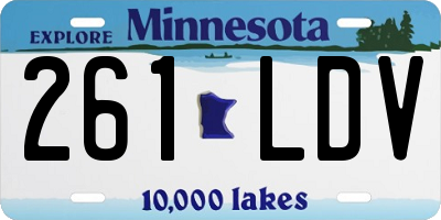 MN license plate 261LDV