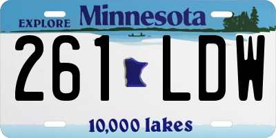 MN license plate 261LDW
