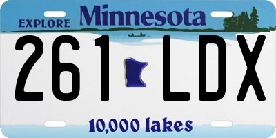 MN license plate 261LDX