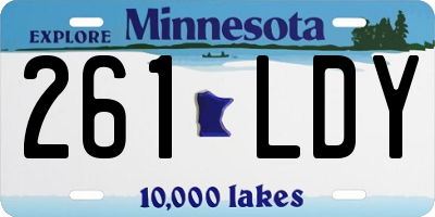 MN license plate 261LDY