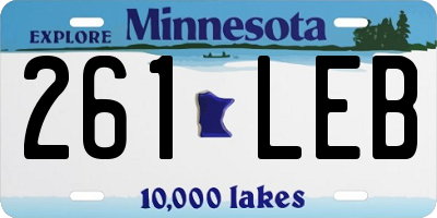 MN license plate 261LEB