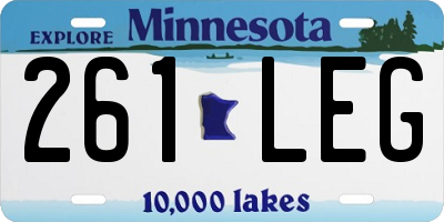 MN license plate 261LEG
