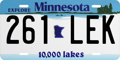 MN license plate 261LEK