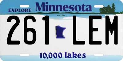 MN license plate 261LEM