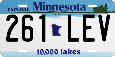 MN license plate 261LEV