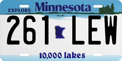 MN license plate 261LEW