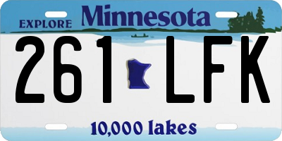 MN license plate 261LFK