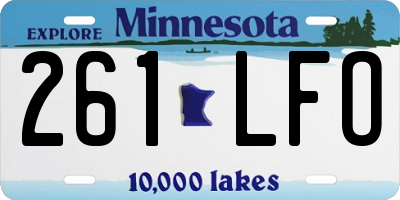 MN license plate 261LFO