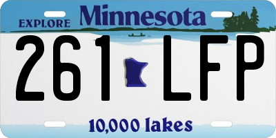 MN license plate 261LFP