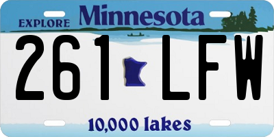 MN license plate 261LFW