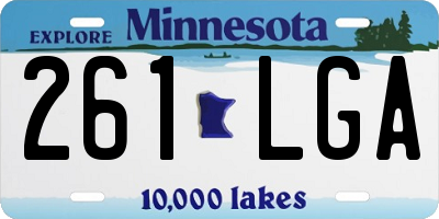 MN license plate 261LGA