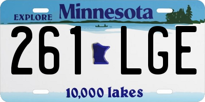 MN license plate 261LGE