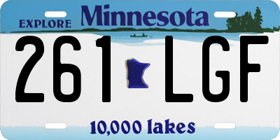MN license plate 261LGF