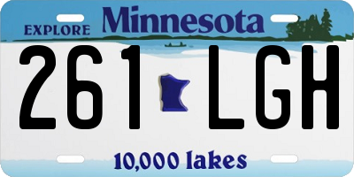 MN license plate 261LGH