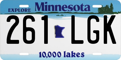 MN license plate 261LGK