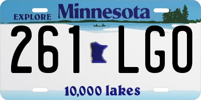 MN license plate 261LGO