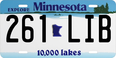 MN license plate 261LIB