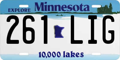 MN license plate 261LIG