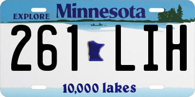 MN license plate 261LIH