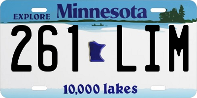 MN license plate 261LIM