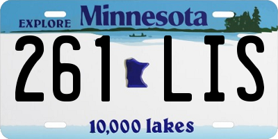MN license plate 261LIS