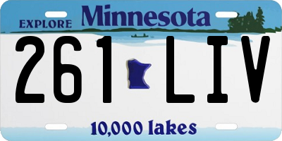 MN license plate 261LIV